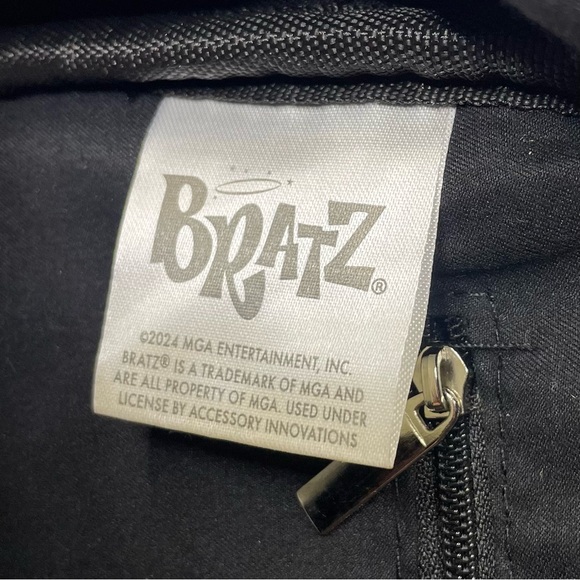 Bratz Mini Backpack Purse Black Patent Pink Lips Y2K Baddie Bratcore Goth Faux - Picture 7 of 9